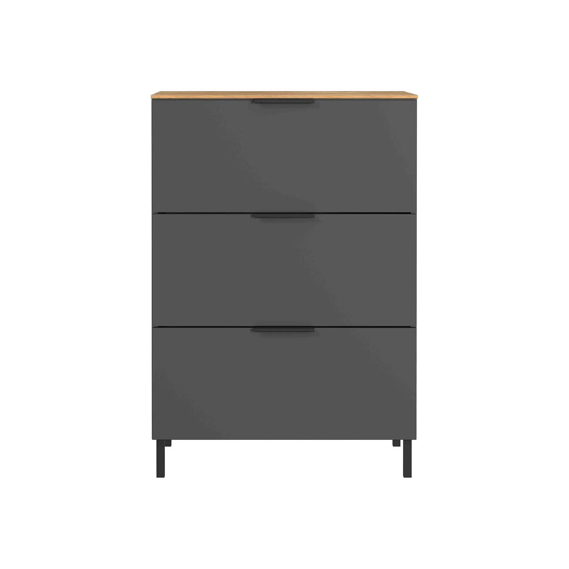 Ladekast Amalfi Grafiet-Eiken