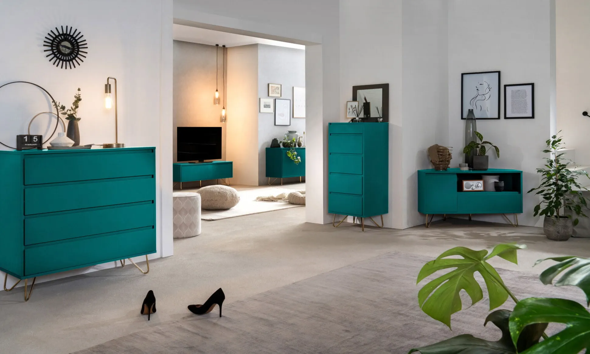 Ladekast Lucy Blauw 90 cm