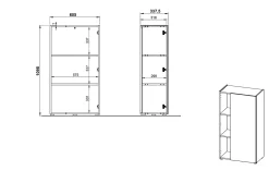 Lage kantoorkast Orlando Grafiet 110 cm