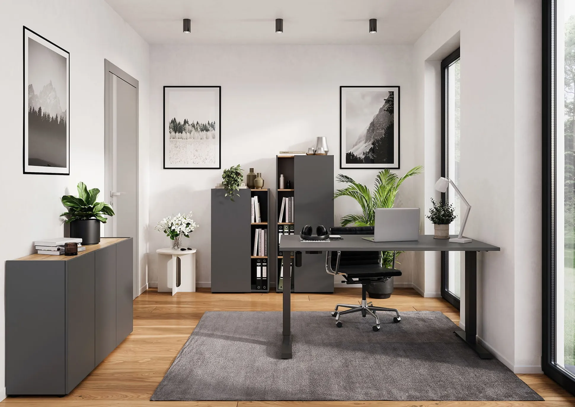 Lage kantoorkast Orlando Grafiet 110 cm