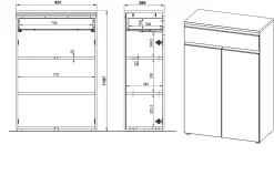 Lage opbergkast Chicago Kasjmier 120 cm