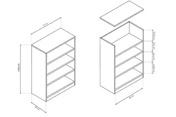 Lage open kast Edwin Sonoma 72x36x110 cm