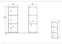 Lage smalle kantoorkast Ergonoma Lichtgrijs