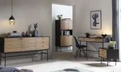 Nachtkastje Madeira Eiken-Zwart