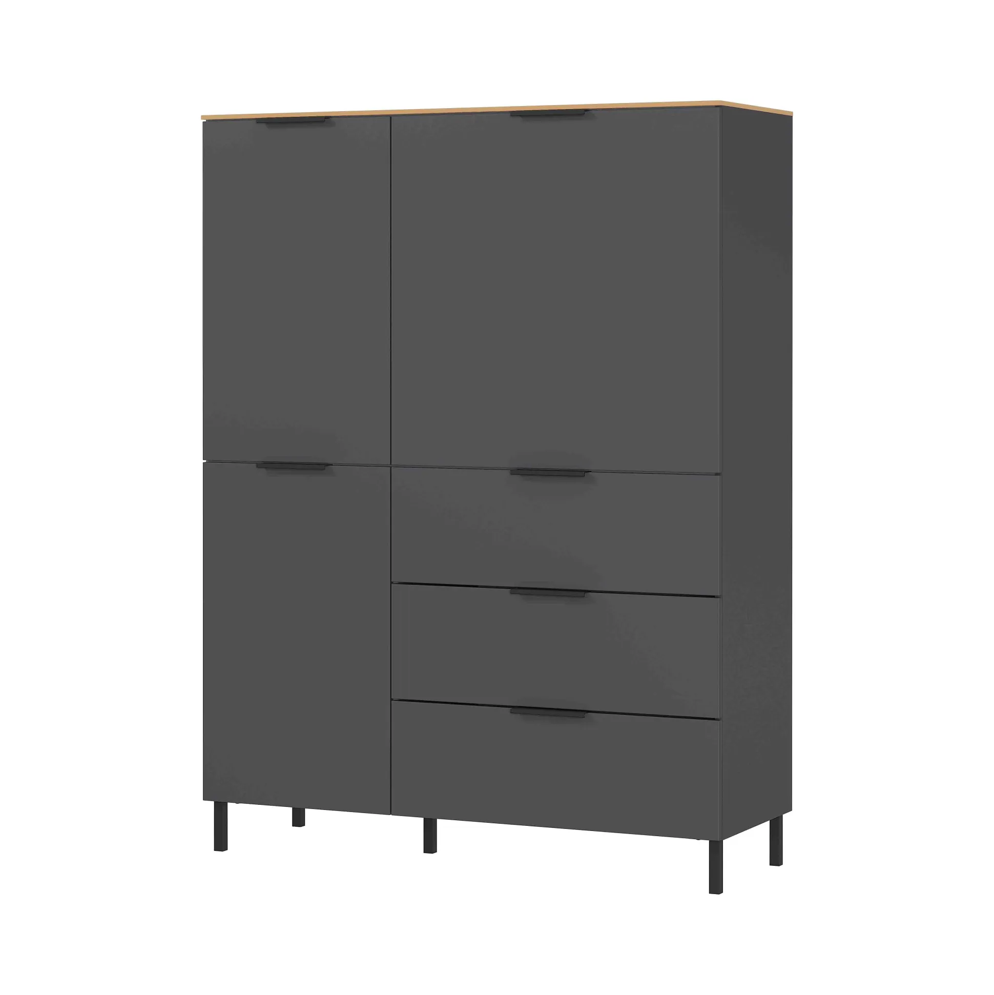 Opbergkast Amalfi Grafiet-Eiken L