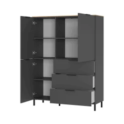 Opbergkast Amalfi Grafiet-Eiken L