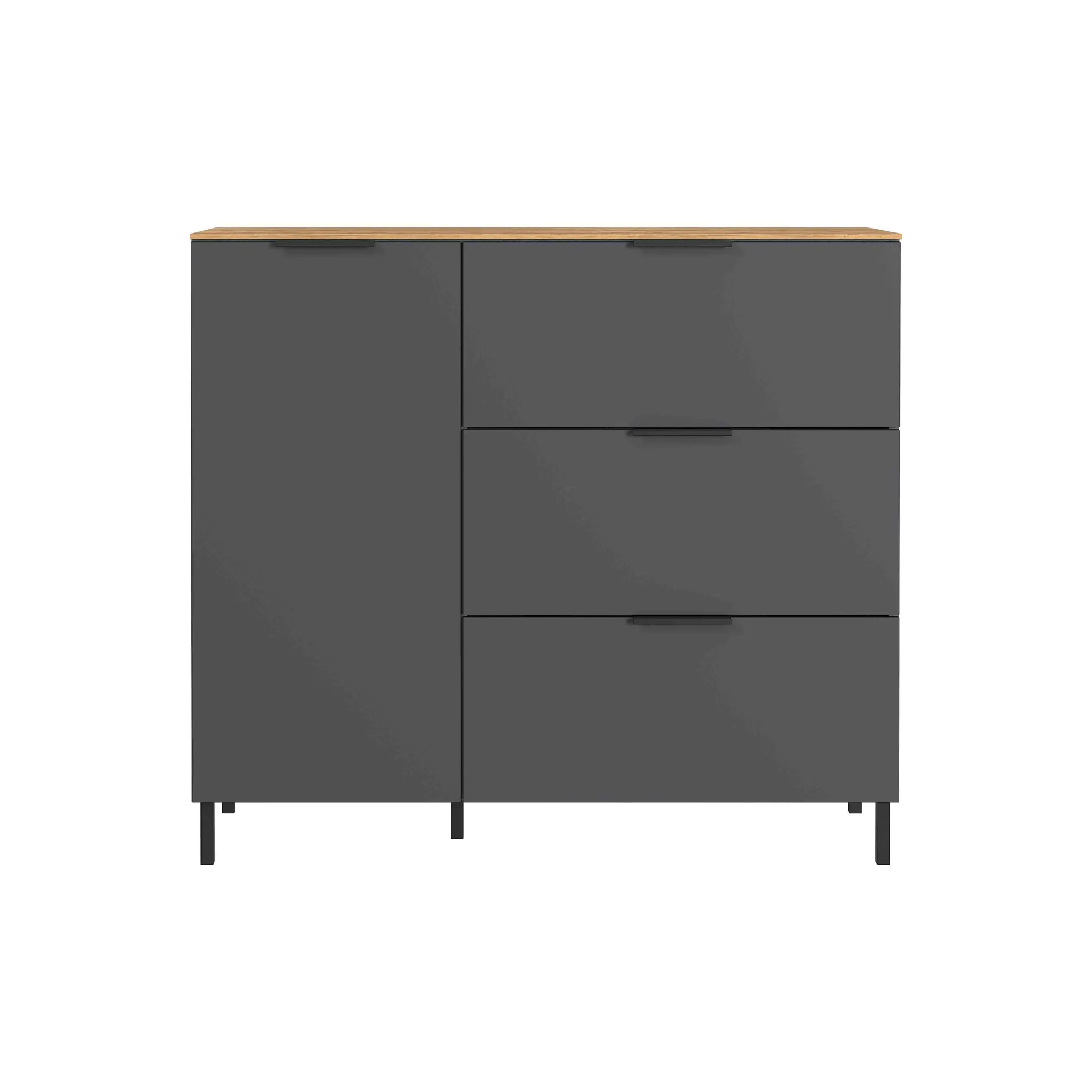 Opbergkast Amalfi Grafiet-Eiken S