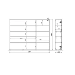Opbergkast Aniek Grafiet Eiken 105 cm