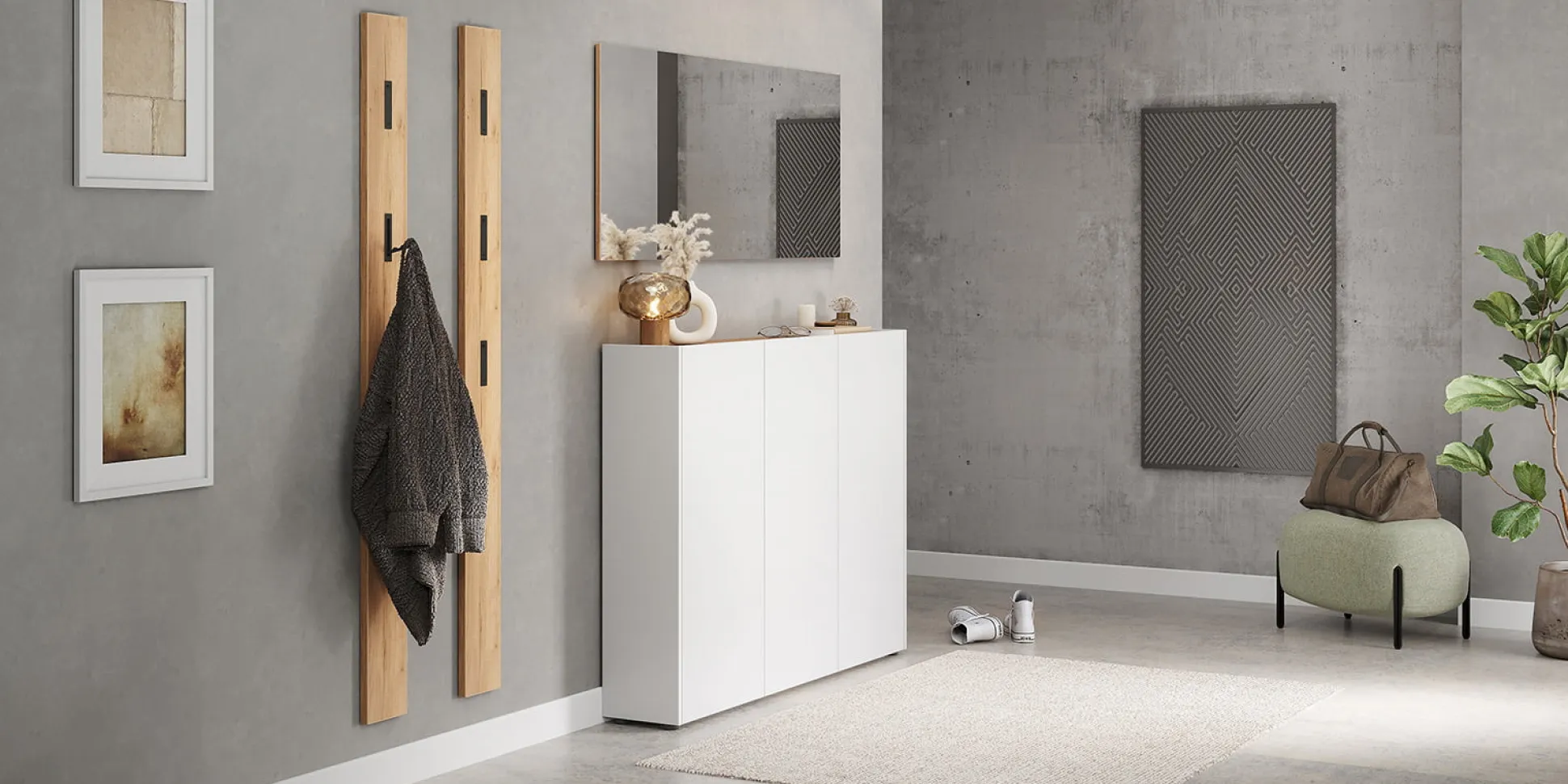 Opbergkast Aniek Wit Eiken 105 cm