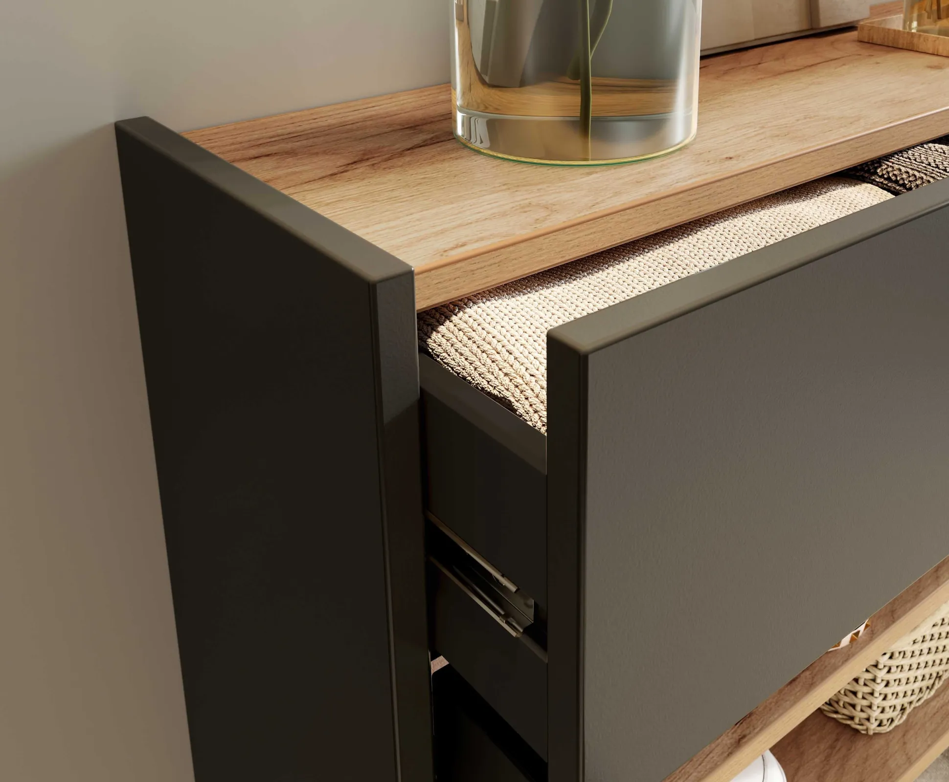 Opbergkast Eleonore Grafiet 56 cm