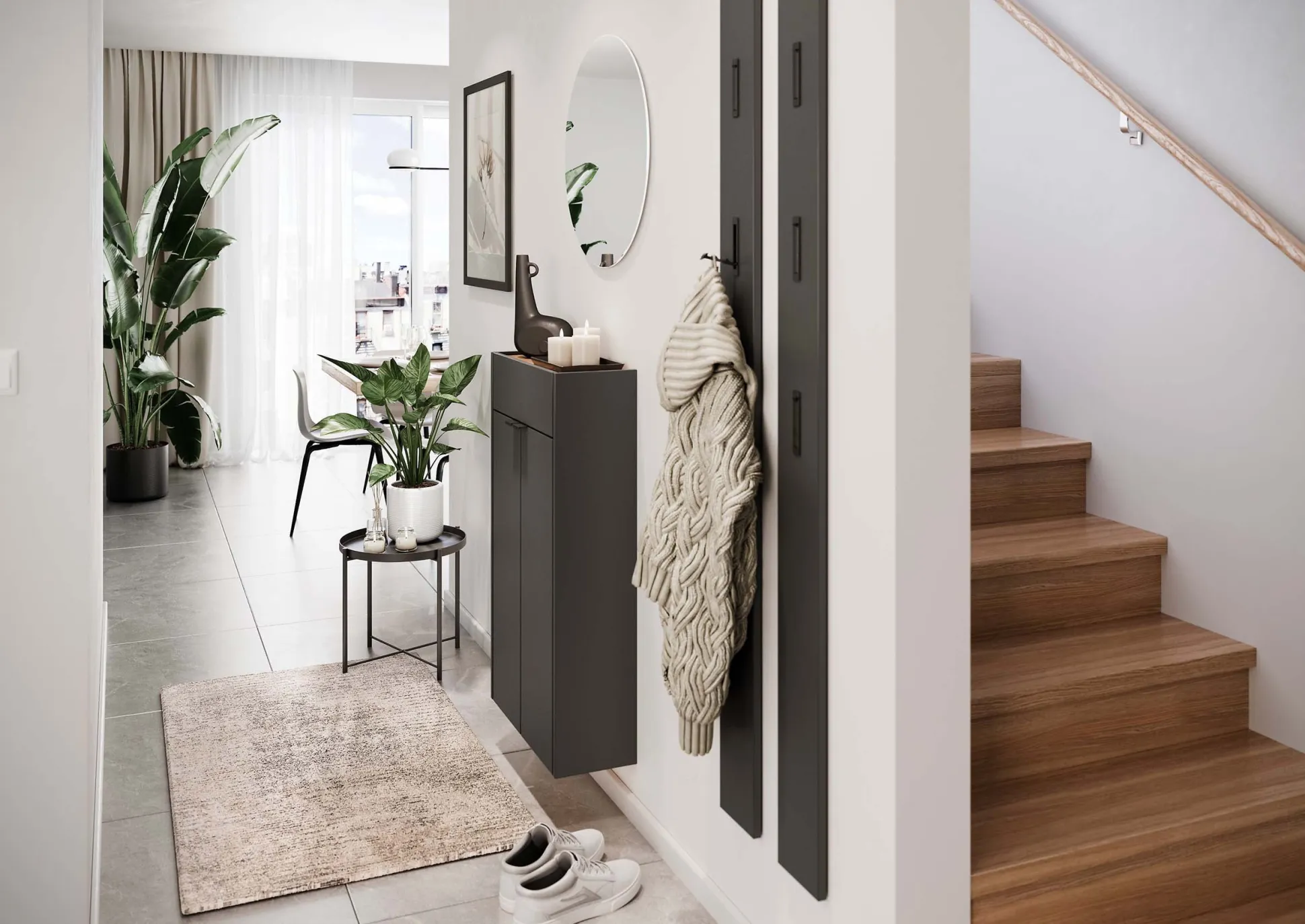 Opbergkast Eleonore Grafiet 56 cm