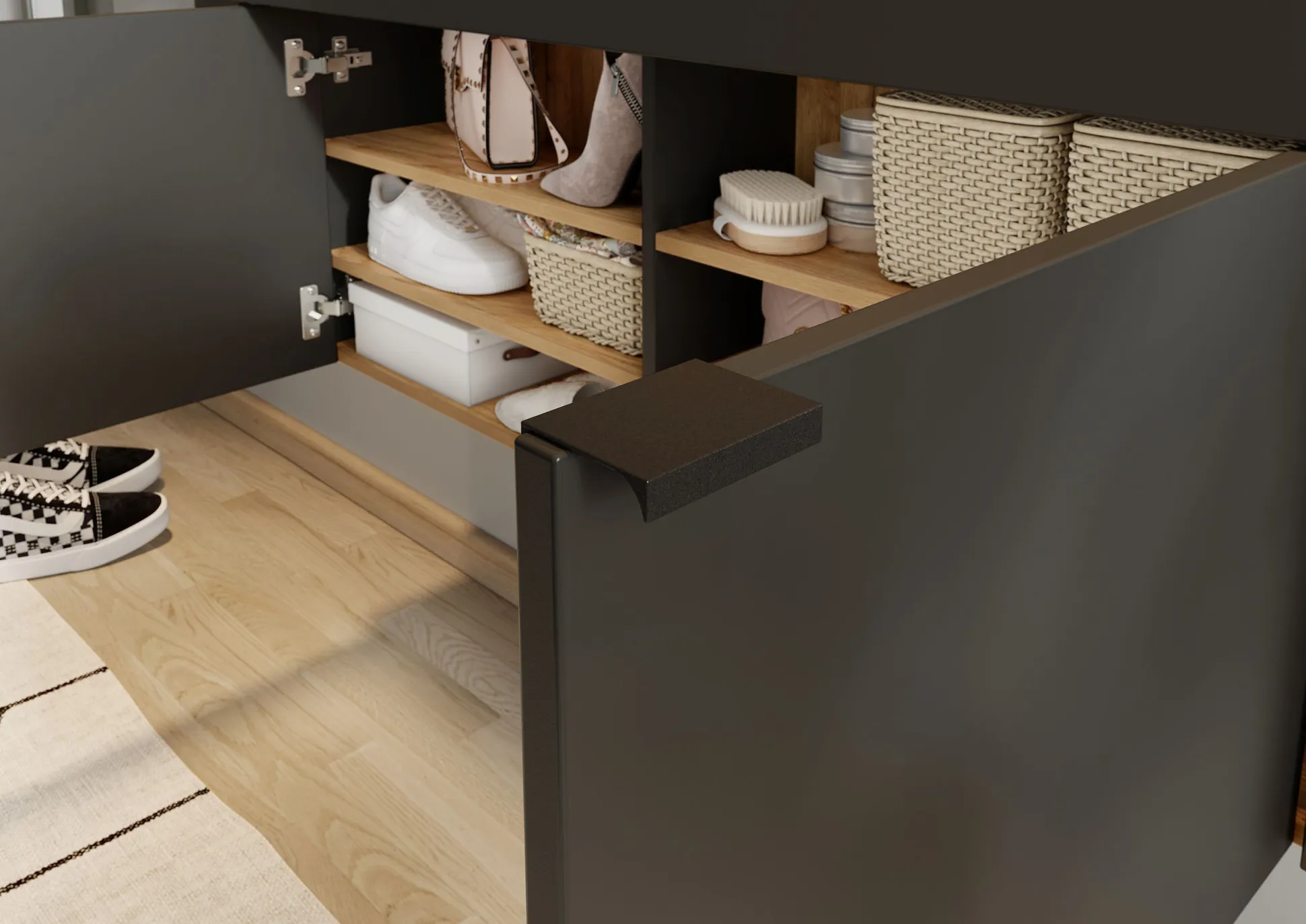 Opbergkast Eleonore Grafiet 110 cm