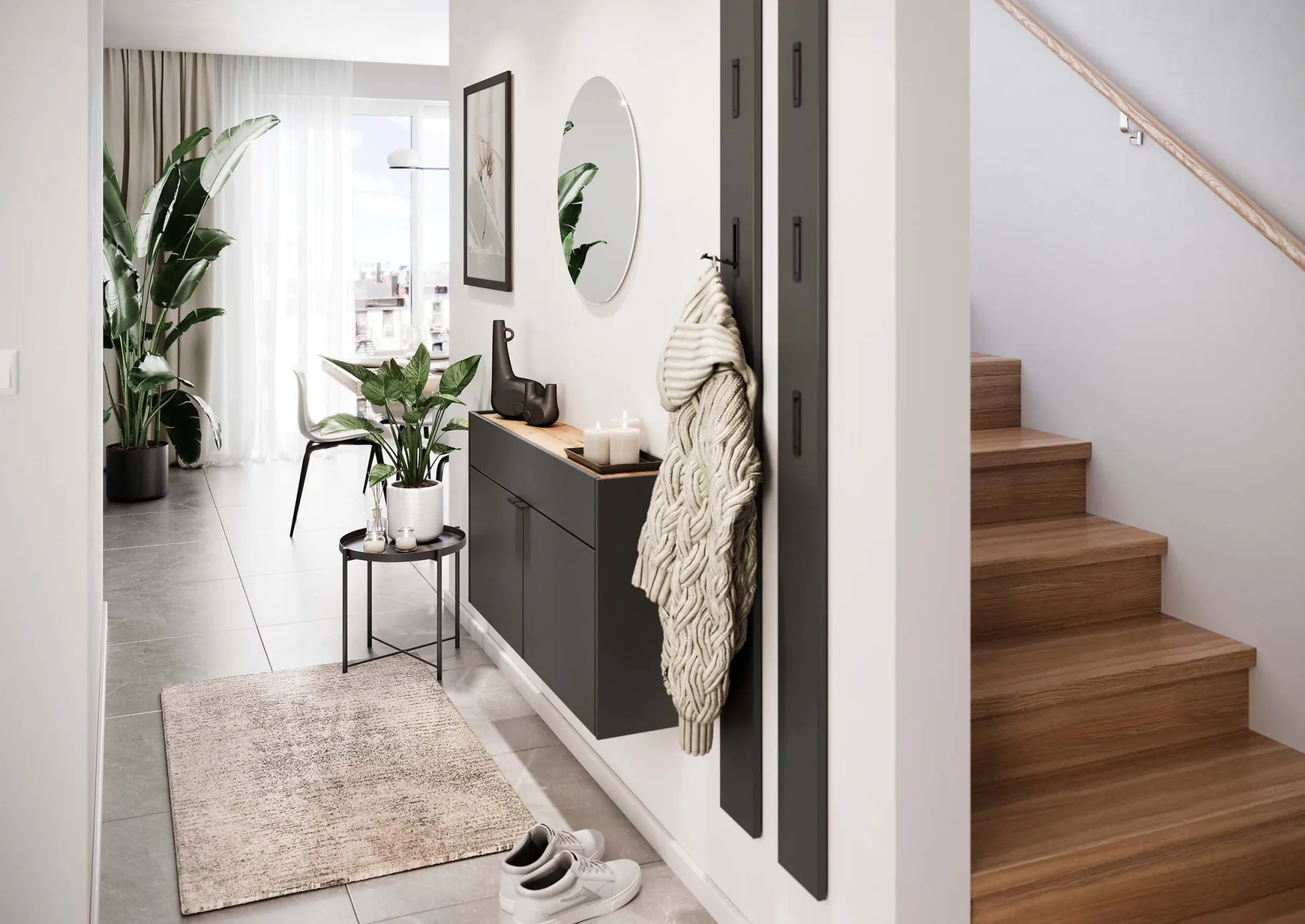 Opbergkast Eleonore Grafiet 110 cm