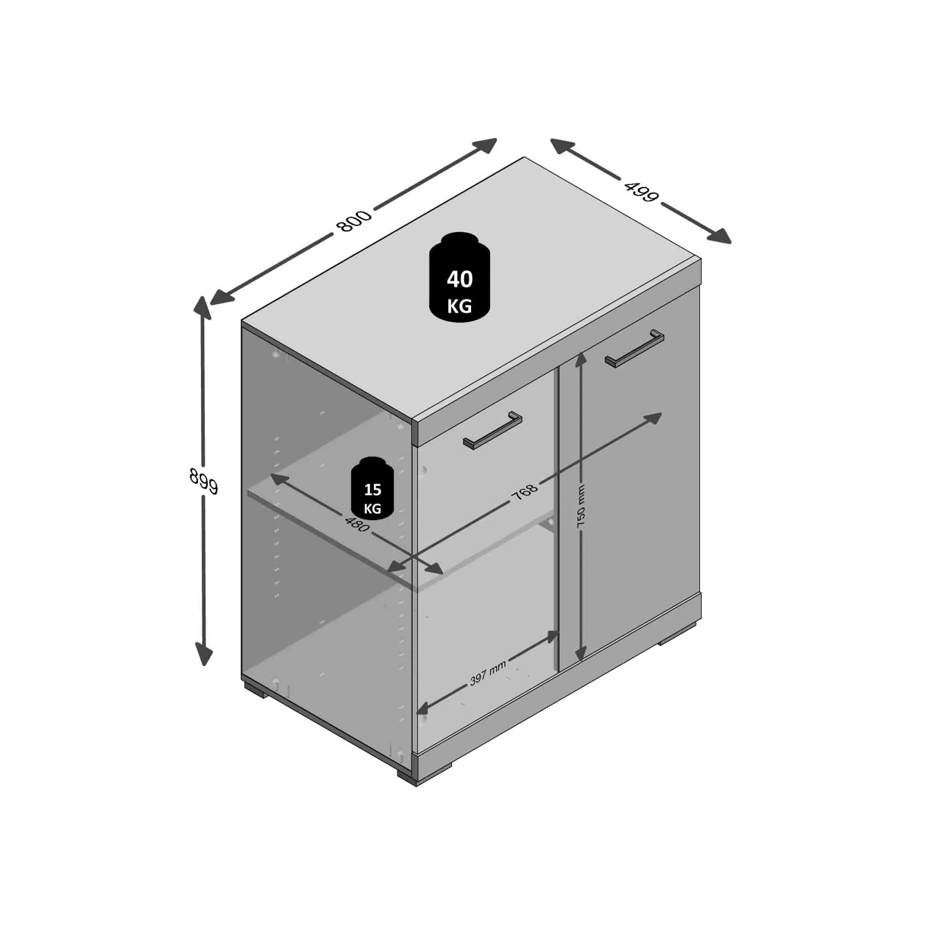 Opbergkast Hermes Artisan Eiken 80x50x90 cm – 1