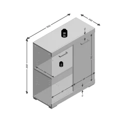 Opbergkast Hermes Artisan Eiken 80x35x90 cm – 1