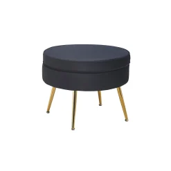 Poef Chanelle Velvet Zwart 52 cm