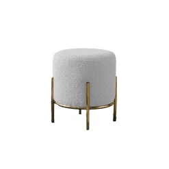 Poef Mia Wit-Goud Bouclé