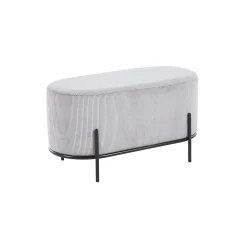 Poef Naomi Lichtgrijs Stof