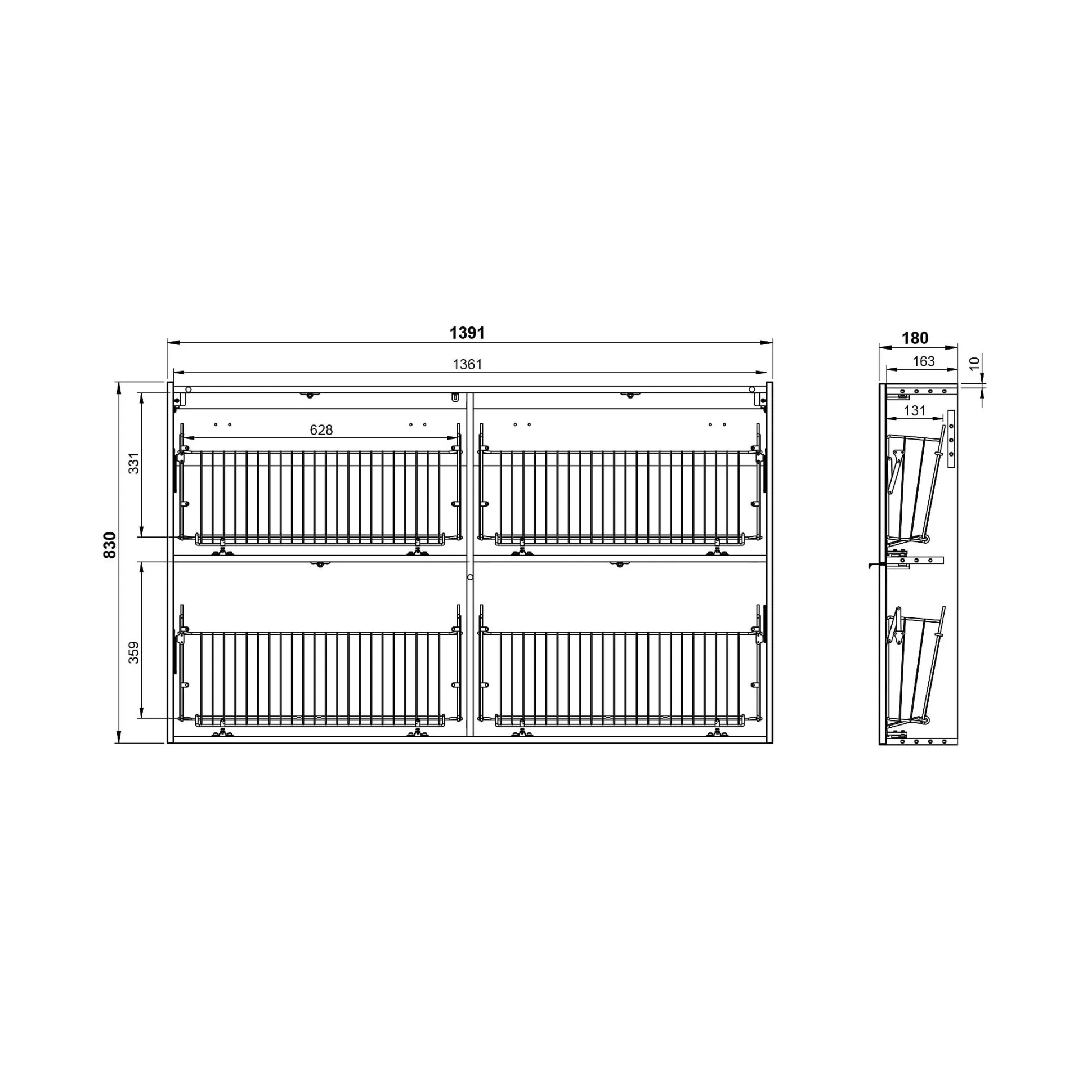 Schoenenkast Eleonore Groen 140 cm