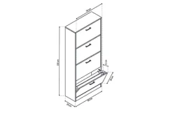 Schoenenkast Maureen-4 Beton