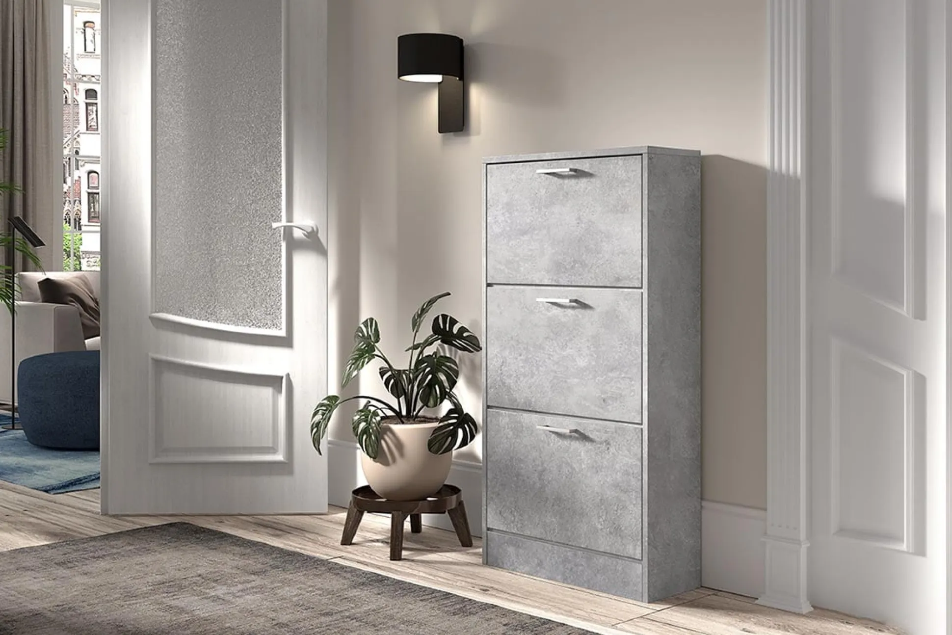 Schoenenkast Maureen-3 Beton