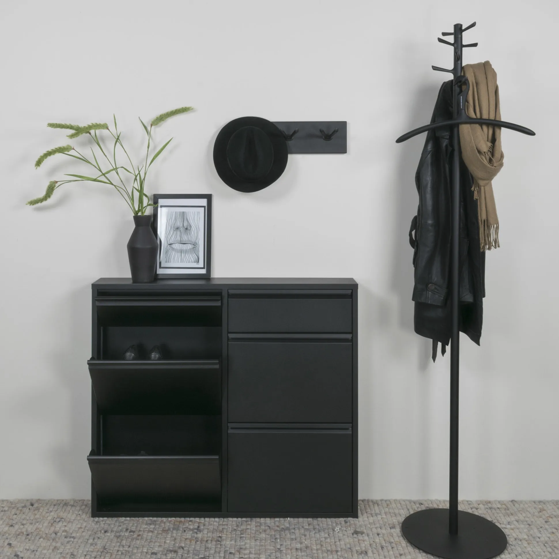 Schoenenkast Oscar-6 Zwart