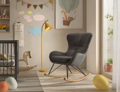 Schommelstoel Jula Antraciet Bouclé