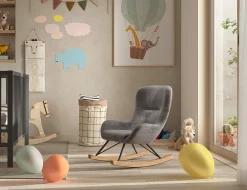 Schommelstoel Jula Mini Antraciet Bouclé