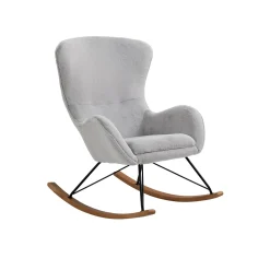 Schommelstoel Maartje Lichtgrijs Teddy