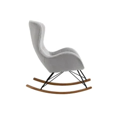 Schommelstoel Maartje Lichtgrijs Teddy