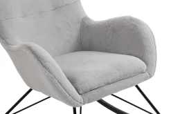 Schommelstoel Maartje Lichtgrijs Teddy