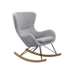 Schommelstoel Merel Lichtgrijs Teddy