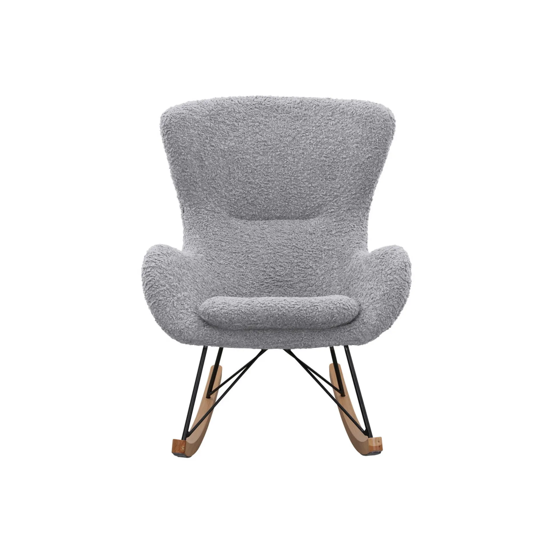 Schommelstoel Merel Lichtgrijs Teddy