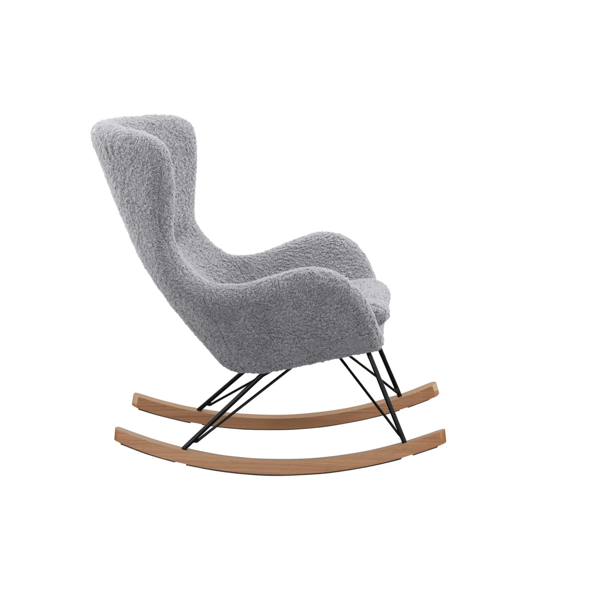 Schommelstoel Merel Lichtgrijs Teddy