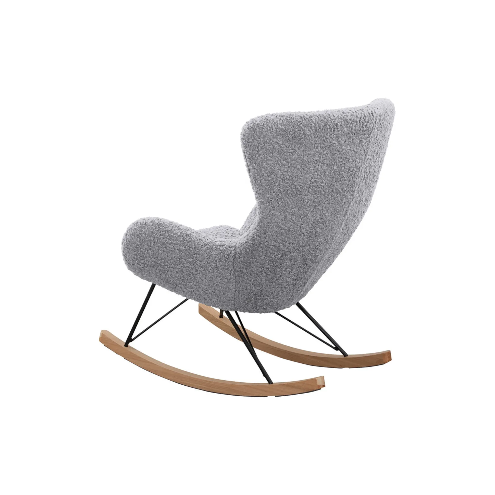 Schommelstoel Merel Lichtgrijs Teddy