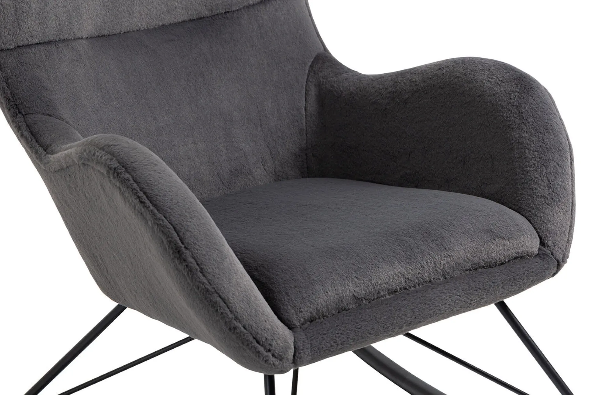 Schommelstoel Pippa Donkergrijs Teddy