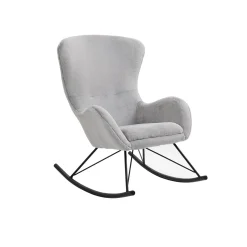 Schommelstoel Pippa Lichtgrijs Teddy