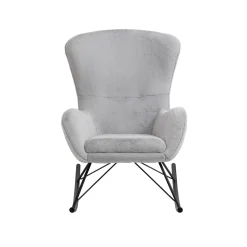 Schommelstoel Pippa Lichtgrijs Teddy