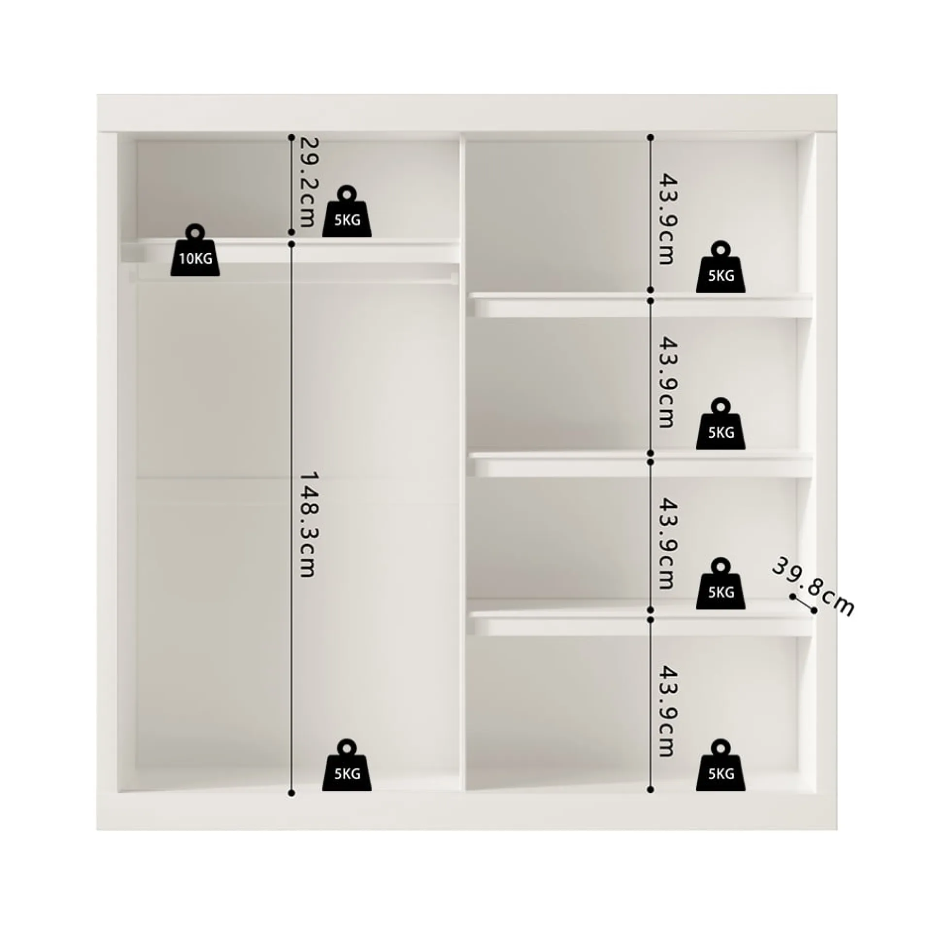 Schuifdeurkast Graham Wit – Spiegel