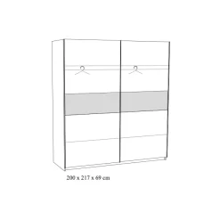 Schuifdeurkast Livia 200 cm Eiken