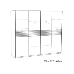 Schuifdeurkast Mekong Eiken 250cm