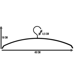 Set van 5 kledinghangers Strike Zwart