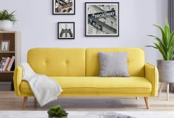 Slaapbank Kurt Geel Stof