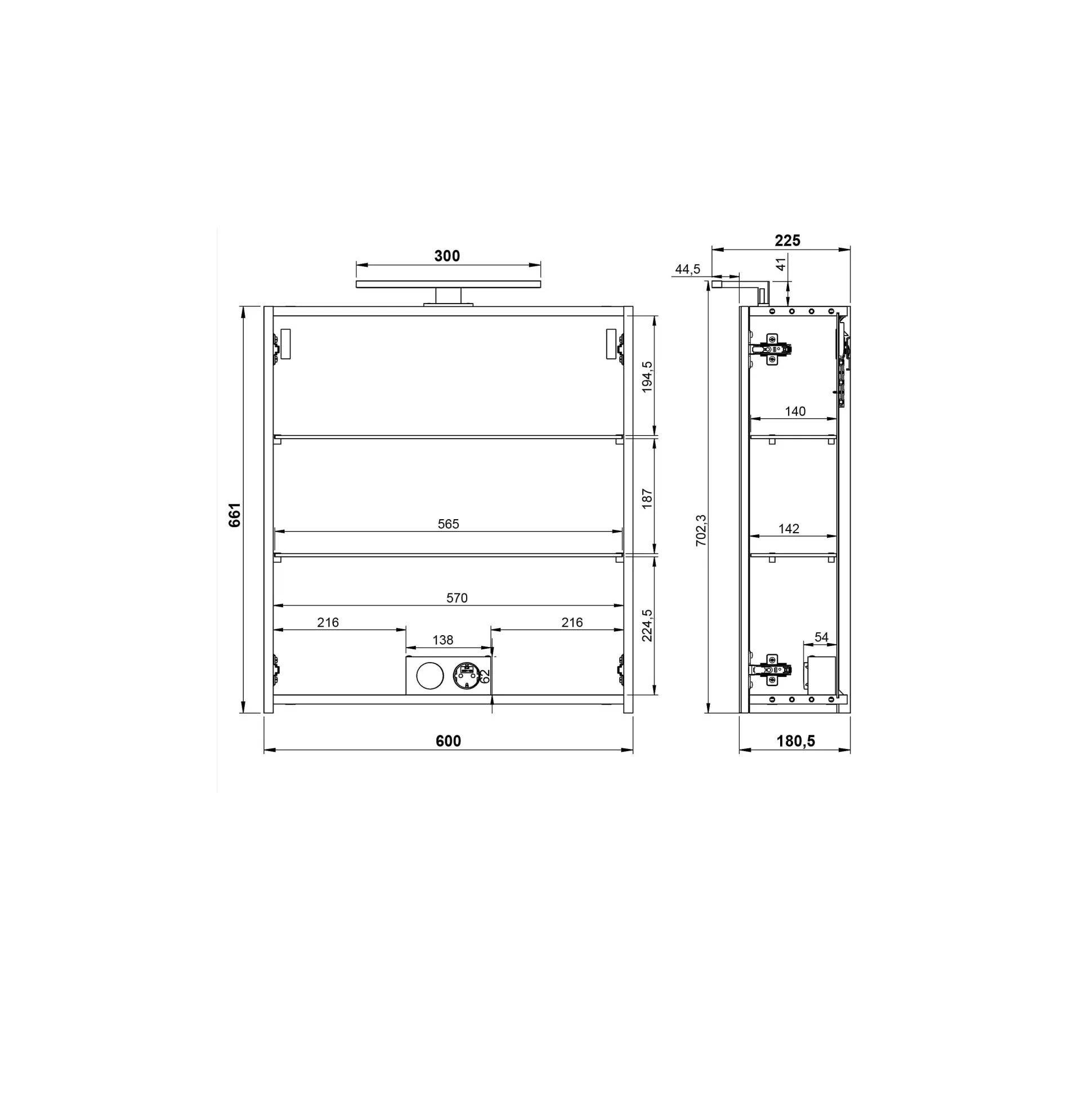 Spiegelkast Basalt Kasjmier 60 cm