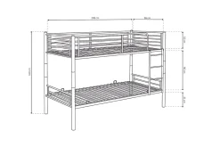 Stapelbed Becky Grijs