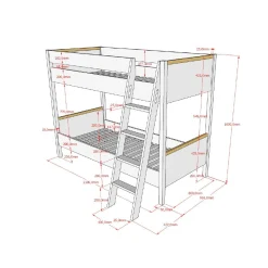 Stapelbed Dex Grenen Wit 90×200 cm