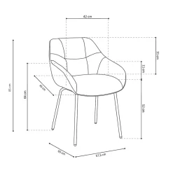 Stoel Dundee Grijs-Donkergrijs – Set van 2