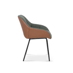 Stoel Dundee Groen-Cognac – Set van 2