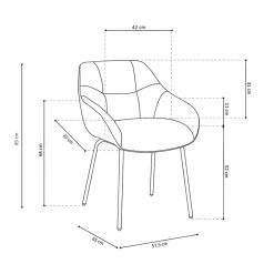 Stoel Dundee Groen-Cognac – Set van 2