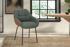 Stoel Dundee Groen-Cognac – Set van 2